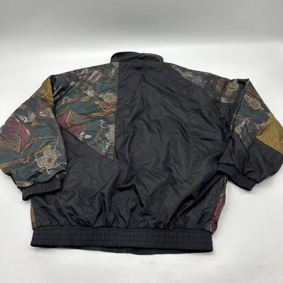 Vintage SLADE black and gold nylon 1990s windbreaker JACKET women’s Size LARGE - Picture 8 of 11